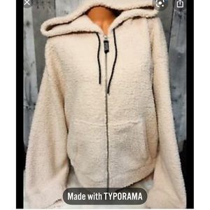 Victoria Secret PINK Beige Sherpa ZIP Up Hoodie